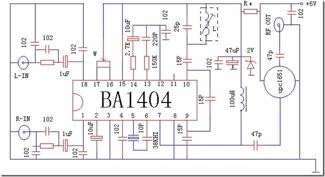 BA1404 and upc1651 produced by the modulator circuit