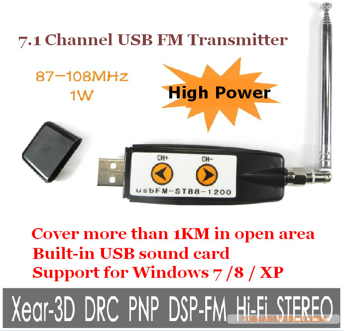 USB stereo FM Transmitter FM-FU88-1200