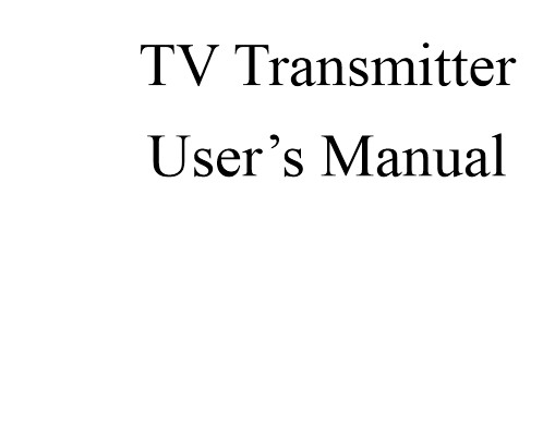 Download Fmuser.org 50W-300W TV transmitter analog user manual English Manual PDF