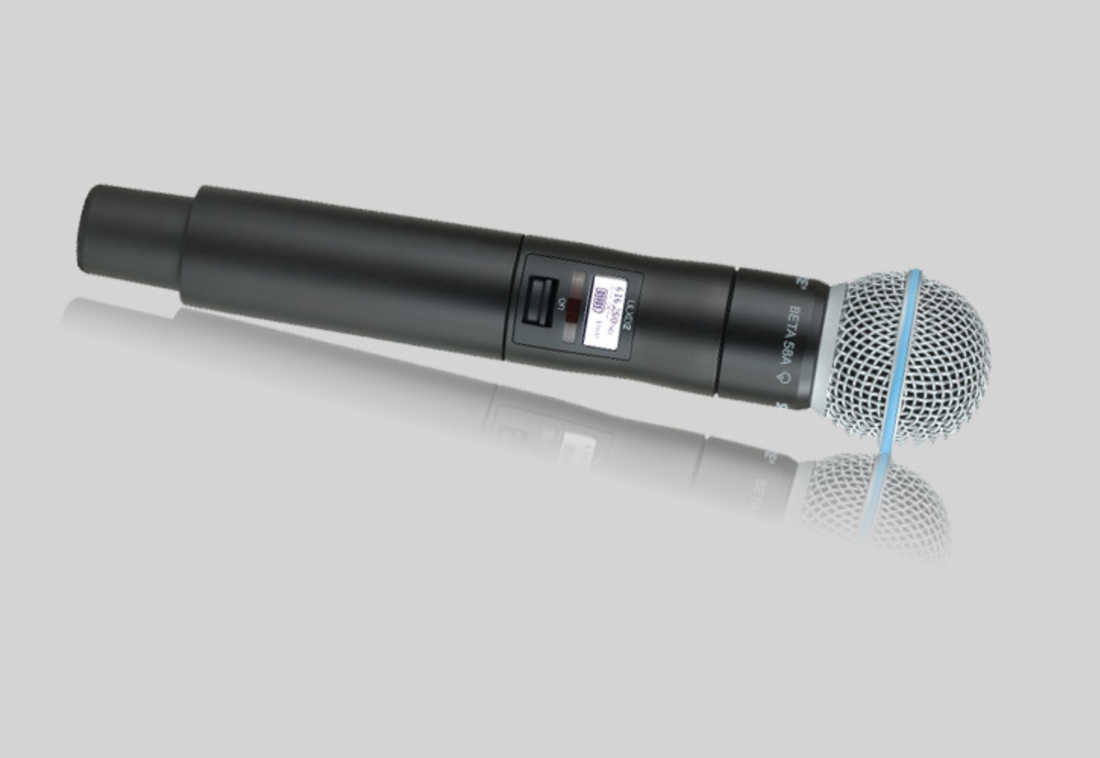 Beta58-equipped ULXD2 handheld wireless microphone transmitter
