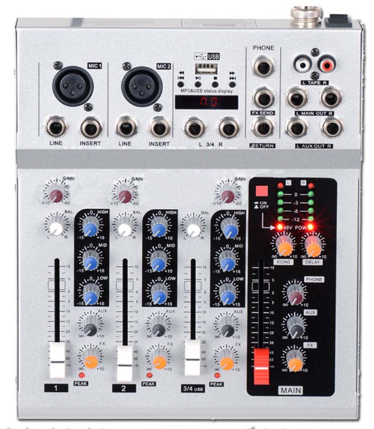 MG4S-USB 4 channel mixer/sound mixing console