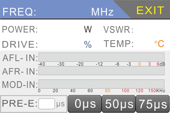 The pre-emphasis of 150w FM transmitter 