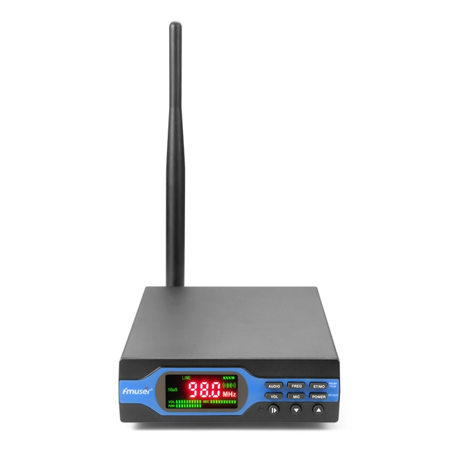FMUSER FU-X01BK 1W FM Transmitter Upgraded 1 watt FM radio broadcaster MP3+Bluetooth+Battery Function+Accessories