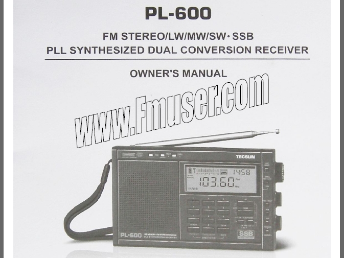 Download Tecsun PL-600 Radio English Manual PDF