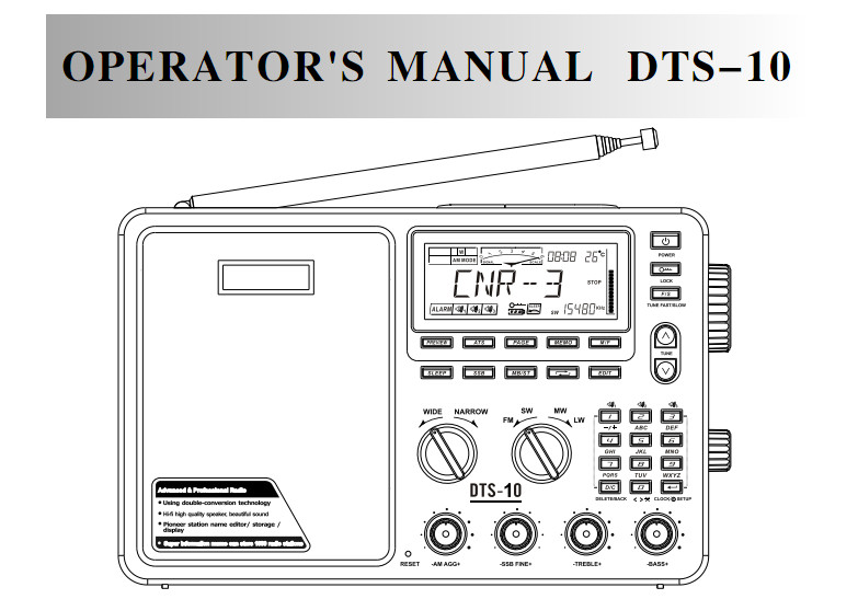 ANJAN DTS-10 Digital FM Radio English manual