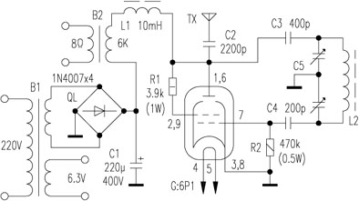 A 5-watt FM transmitter amplifier circuit