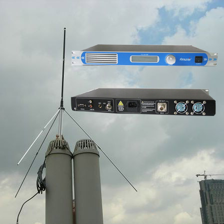 FMUSER 0-30W 30W FU-30C PLL Professional FM transmitter exciter 1U 87-108Mhz + GP100 1/4 wave antenna Kit cover 3KM-10KM