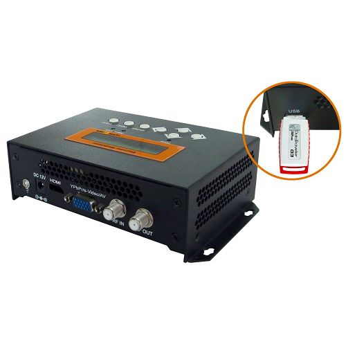 FMUSER FUTV4656 DVB-T/DVB-C(QAM)/ATSC 8VSB MPEG-4 AVC/H.264 HD Encoder Modulator (Tuner,HDMI,YPbPr/CVBS/S-Video in; RF out) with USB Record/Save/Playback/Upgrade for Home Use