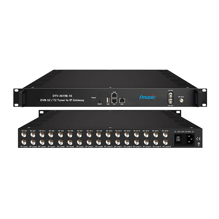 DTV-4619B-16 (DVB-S2 T2) Tuner to IP Gateway